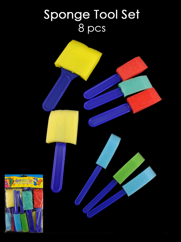 Sponge Paint Stamp Sets, Variety Colors, 8 pcs, 12-Pack