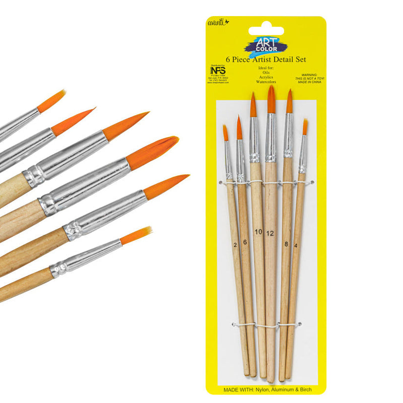 Avanti , Paint Round Art Brush Set , Artist Brush , Variety Brush, 12-Pack