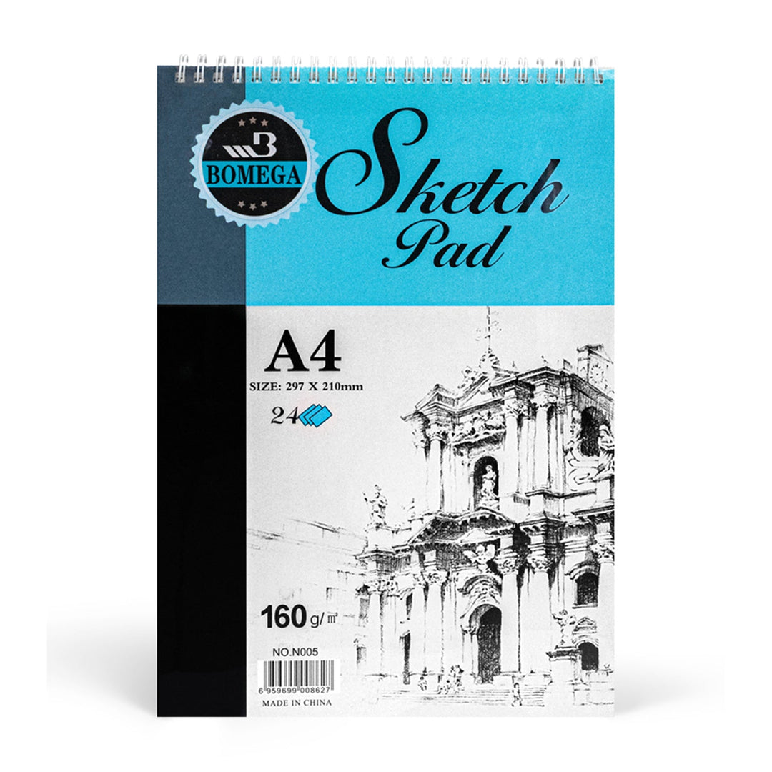 Sketch Pad, Size A4, 11.7in x 8.3in, 160g, 24 pages, 10-Pack