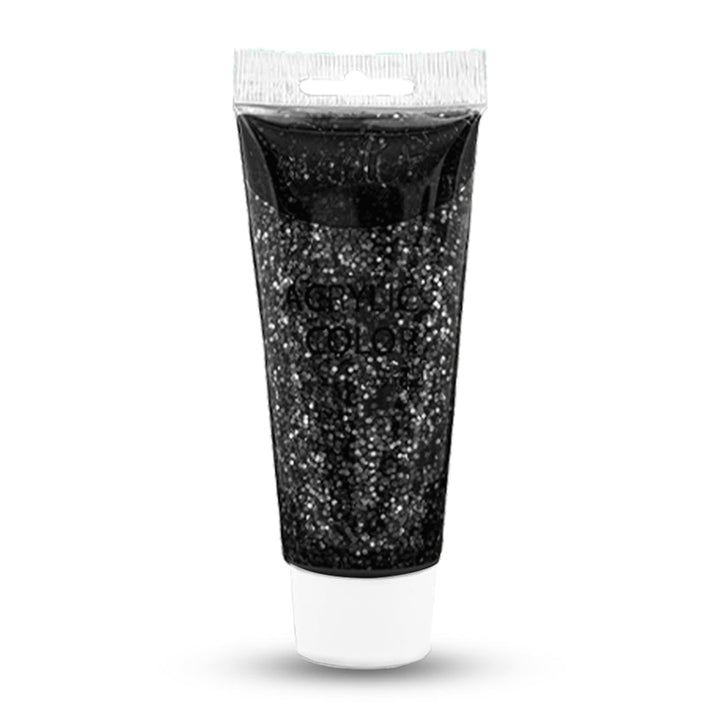 Acrylic Paint Tube, Variety of Glitter Colors, 75 ml