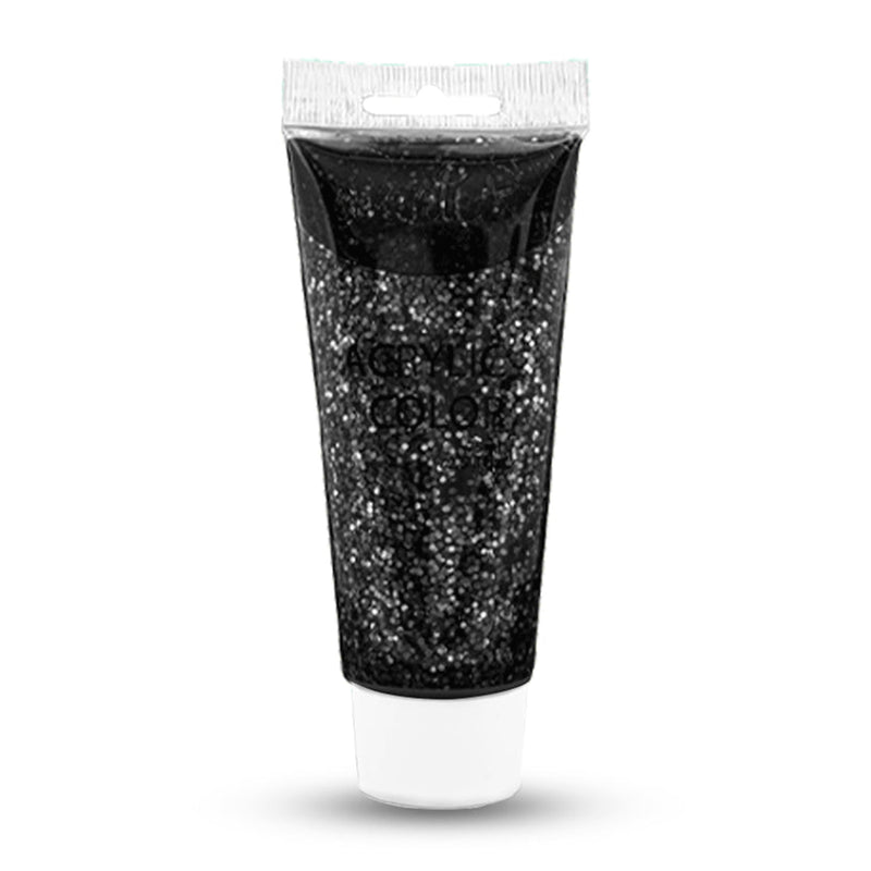 Acrylic Paint Tube, Variety of Glitter Colors, 75 ml, 6-Pack