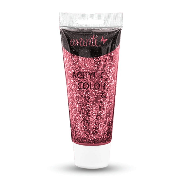 Acrylic Paint Tube, Variety of Glitter Colors, 75 ml, 6-Pack