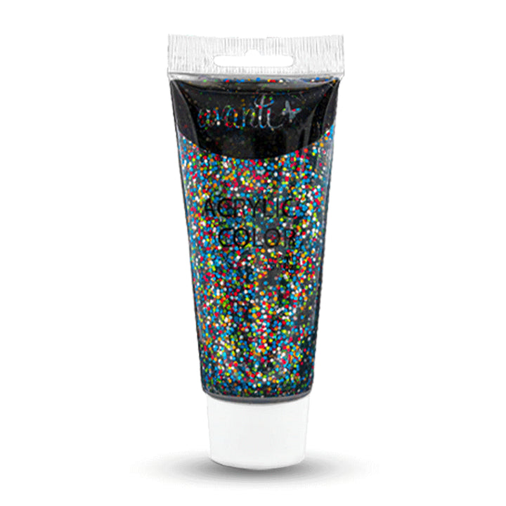 Acrylic Paint Tube, Variety of Glitter Colors, 75 ml, 6-Pack