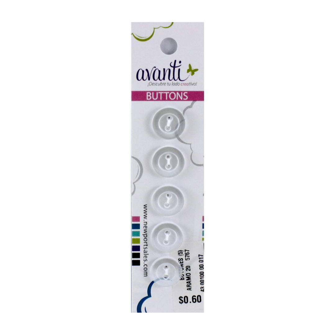 Sewing Buttons – 20L (12.7mm / 0.50 inches) with 2 Holes – Perfect for Shirts, Crafts & Lightweight Projects