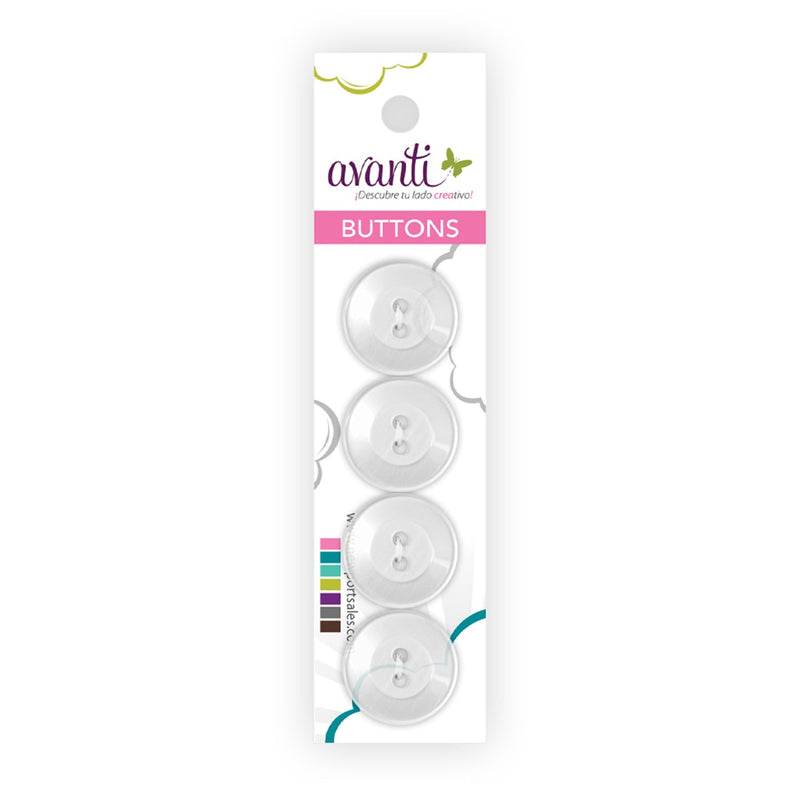 Circular Buttons, Sew-through, 19mm, 2 Holes, Clear Color, 12-Pack