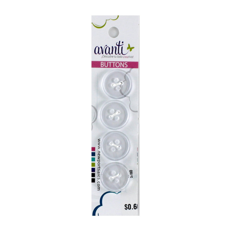 Plastic Circular Buttons, Sew-through, 20mm, 2 Holes, Pearl Color, 12-Pack