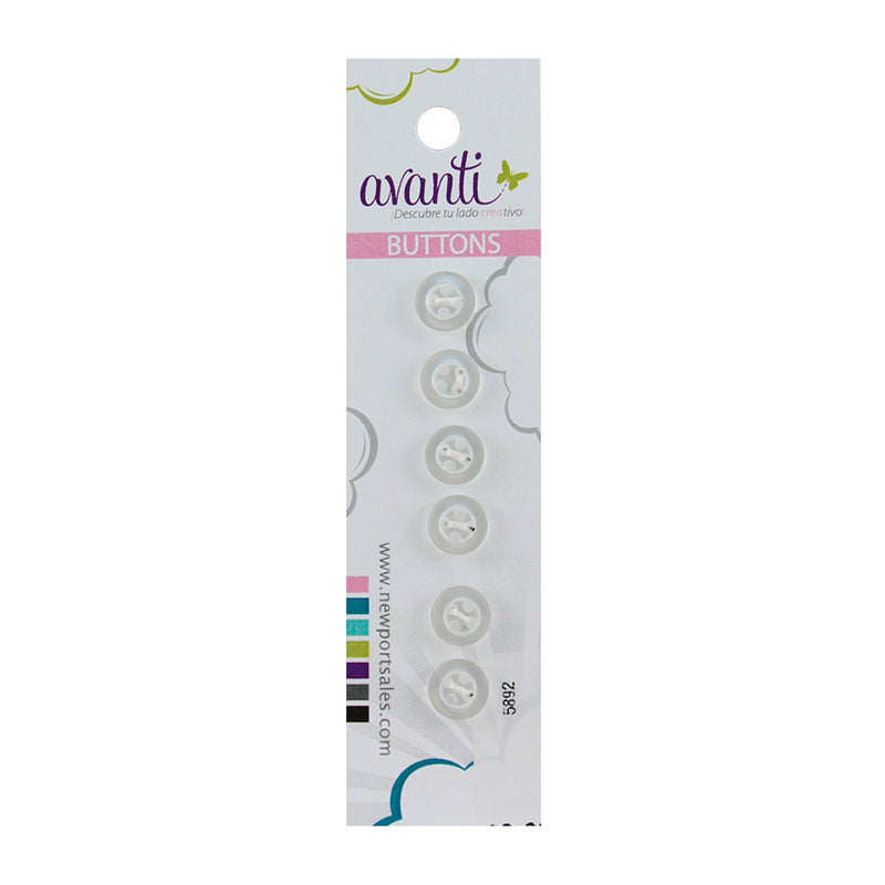 Plastic Circular Buttons, Sew-through, 4 holes, Clear Color, 14mm, 12-Pack