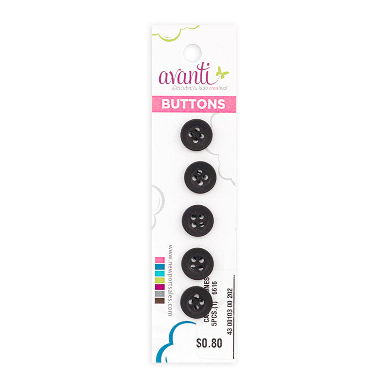 Plastic Circular Button, Sew-through, 4 holes, 11mm, Variety of Colors