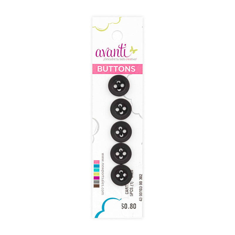 Plastic Circular Button, Sew-through, 4 holes, 13mm - 21 ligne, Color Variety, 12-Pack