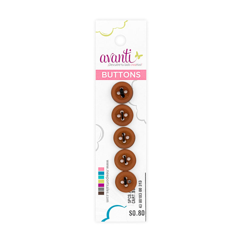 Plastic Circular Button, Sew-through, 4 holes, 13mm - 21 ligne, Color Variety, 12-Pack