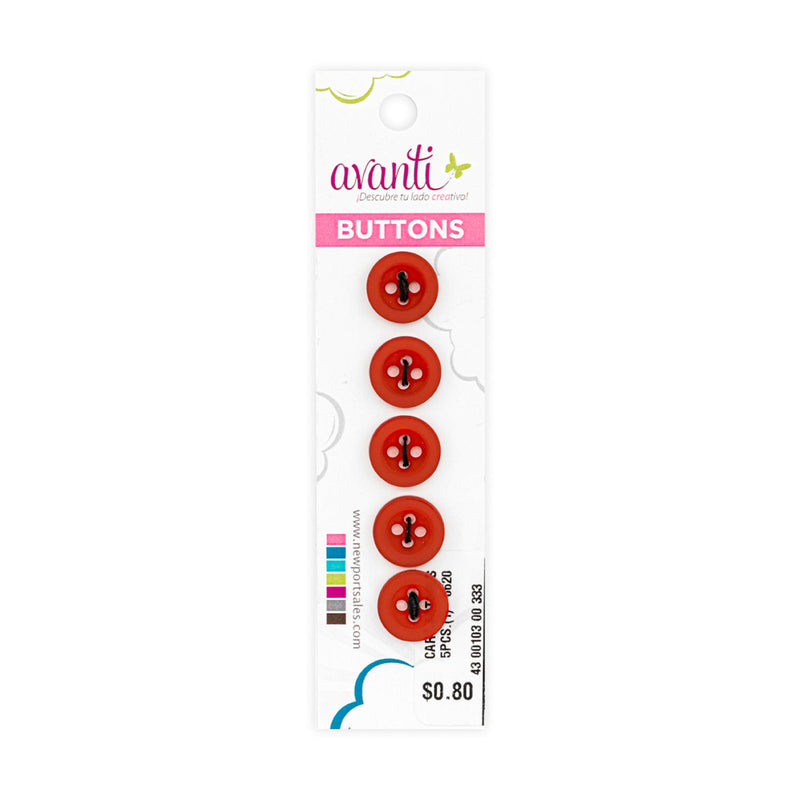 Plastic Circular Button, Sew-through, 4 holes, 13mm - 21 ligne, Color Variety, 12-Pack