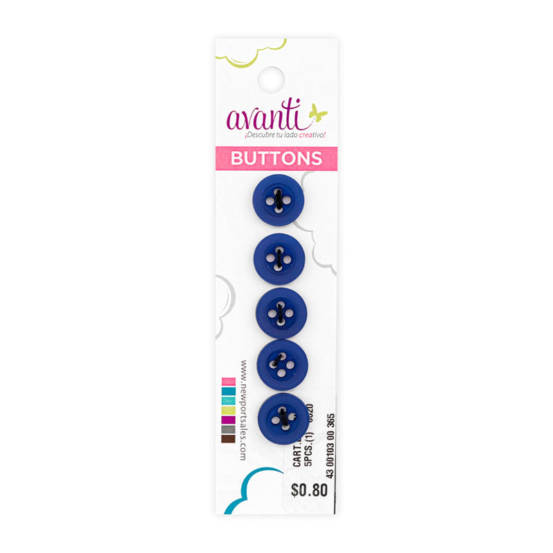 Plastic Circular Button, Sew-through, 4 holes, 13mm - 21 ligne, Color Variety, 12-Pack