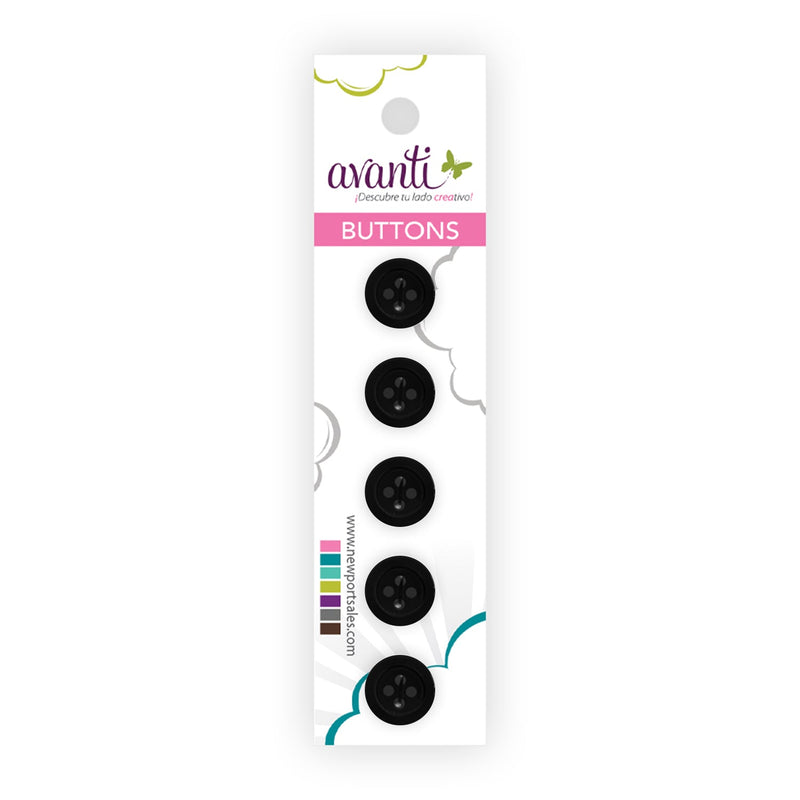 Plastic Circular Button, Sew-through, 12mm, 4 Holes, Black & White Colors, 12-Pack