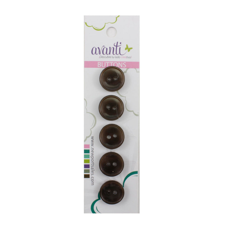 Plastic Circular Buttons, Sew-through, 25mm, 2 Holes, Brown Color