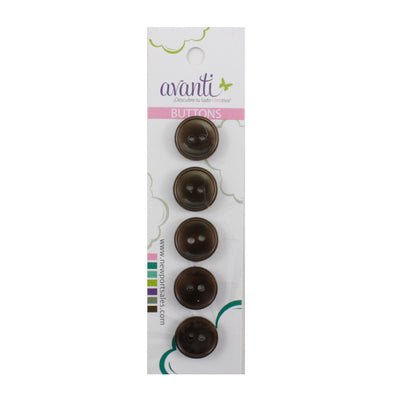 Plastic Circular Buttons, Sew-through, 25mm, 2 Holes, Brown Color, 12-Pack