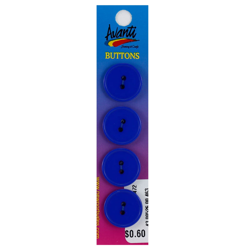 Plastic Circular Buttons, Sew-through, 30mm, 2 holes, Variety of Colors, 12-Pack