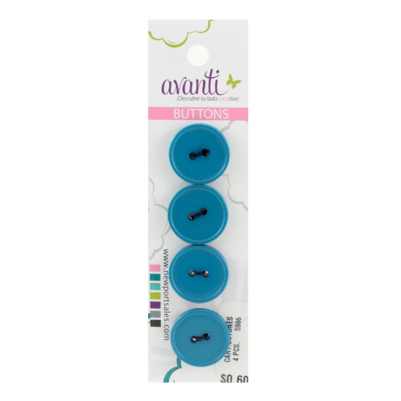 Plastic Circular Buttons, Sew-through, 30mm, 2 holes, Variety of Colors, 12-Pack