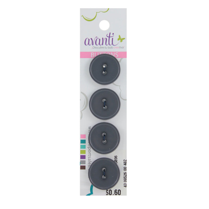 Plastic Circular Buttons, Sew-through, 30mm, 2 holes, Variety of Colors, 12-Pack