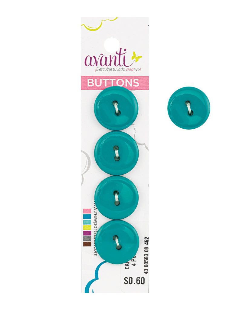 Plastic Circular Buttons, Sew-through, 30mm, 2 holes, Variety of Colors