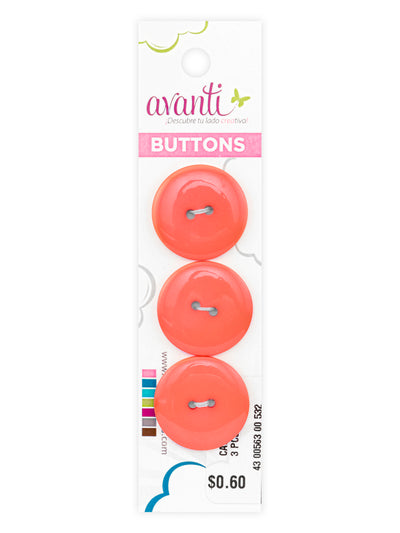 Plastic Circular Buttons, Sew-through, 36mm, 2 holes, Variety of Colors