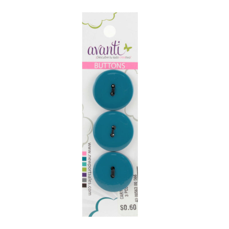 Plastic Circular Buttons, Sew-through, 36mm, 2 holes, Variety of Colors, 12-Pack