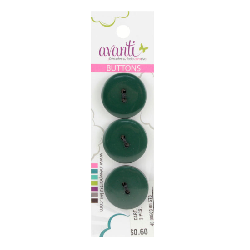 Plastic Circular Buttons, Sew-through, 36mm, 2 holes, Variety of Colors, 12-Pack