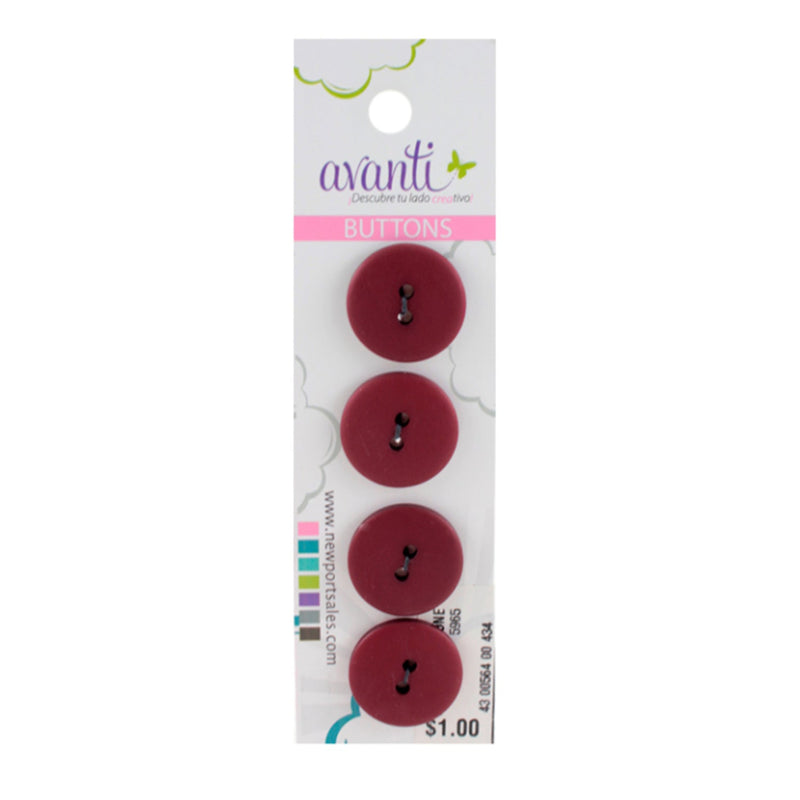 Plastic Circular Buttons, Sew-through, 2 holes, Variety of Colors, 12-Pack