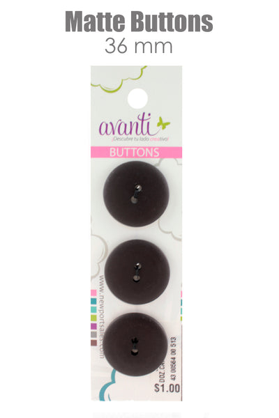 Plastic Circular Buttons, Sew-through, 36mm, 2 Holes, Variety of Colors, 12-Pack
