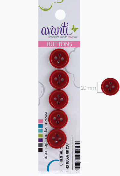 Plastic Circular Buttons, Sew-through, 20mm, 4 Holes, Variety of Colors