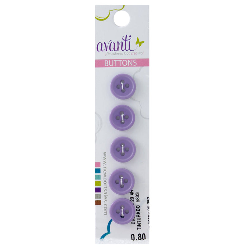 Plastic Circular Buttons, Sew-through, 20mm, 4 Holes, Variety of Colors, 12-Pack