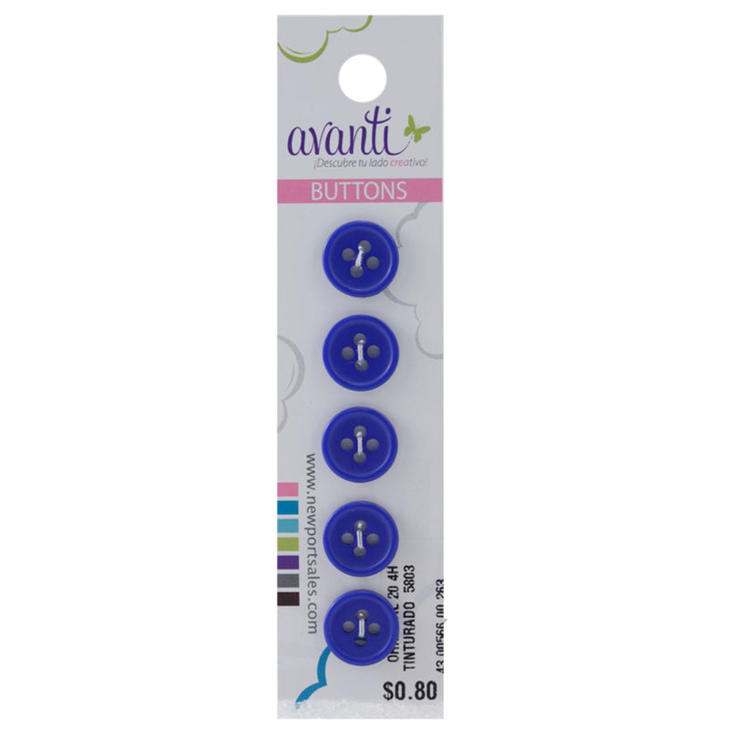 Plastic Circular Buttons, Sew-through, 20mm, 4 Holes, Variety of Colors, 12-Pack