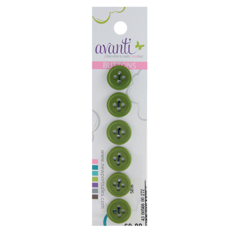 Plastic Circular Buttons, Sew-through, 20mm, 4 Holes, Variety of Colors, 12-Pack