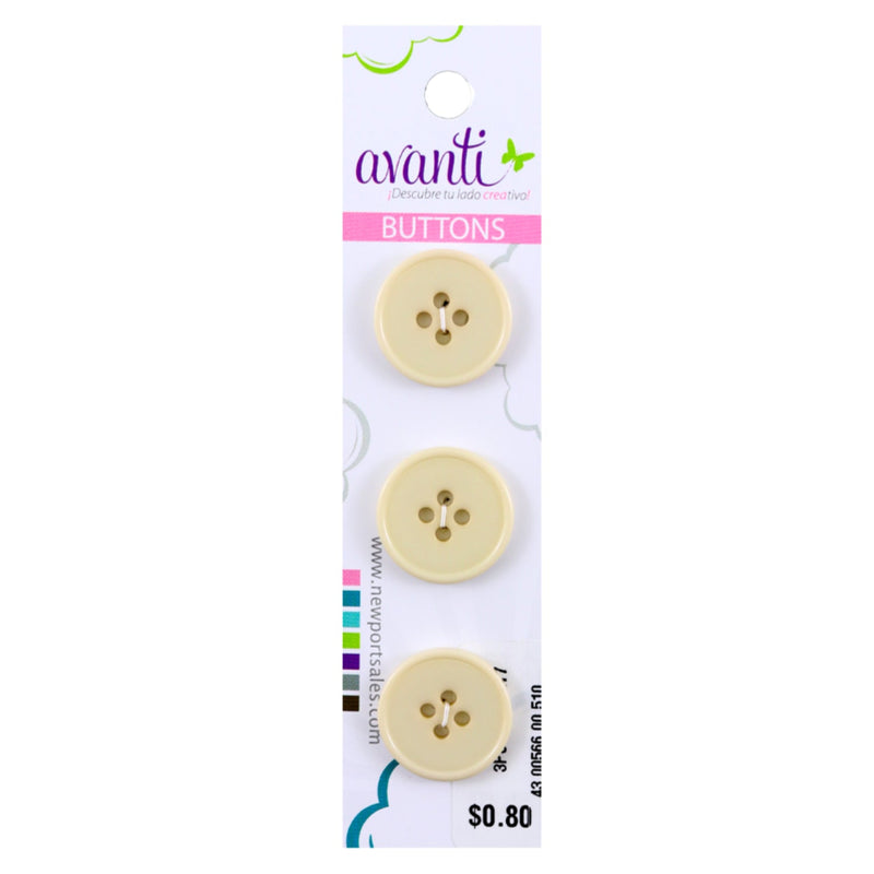 Plastic Circular Buttons, Sew-through, 28mm, 4 Holes, Variety of Colors