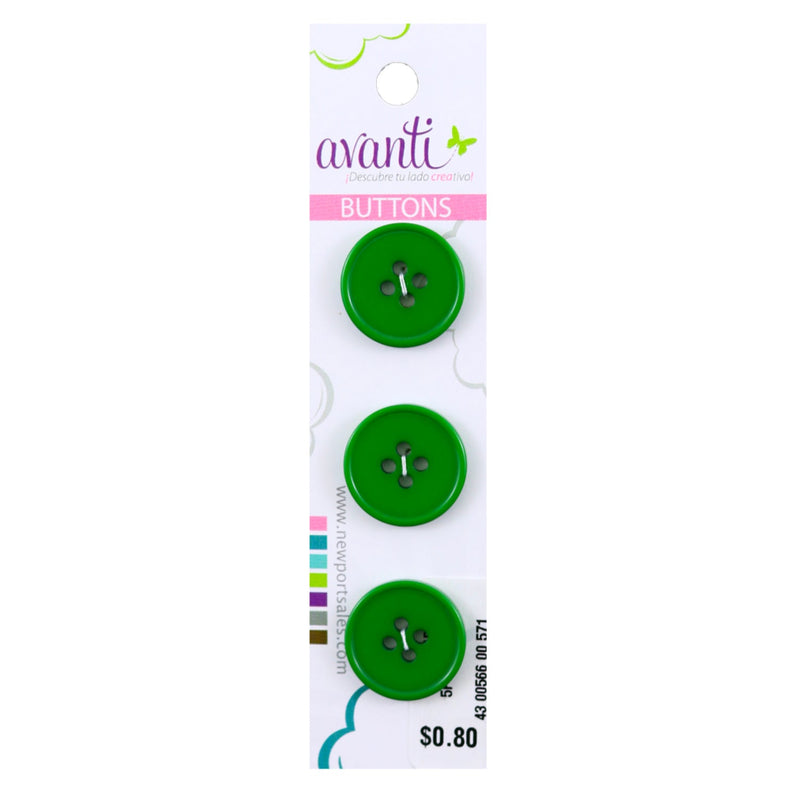 Plastic Circular Buttons, Sew-through, 28mm, 4 Holes, Variety of Colors