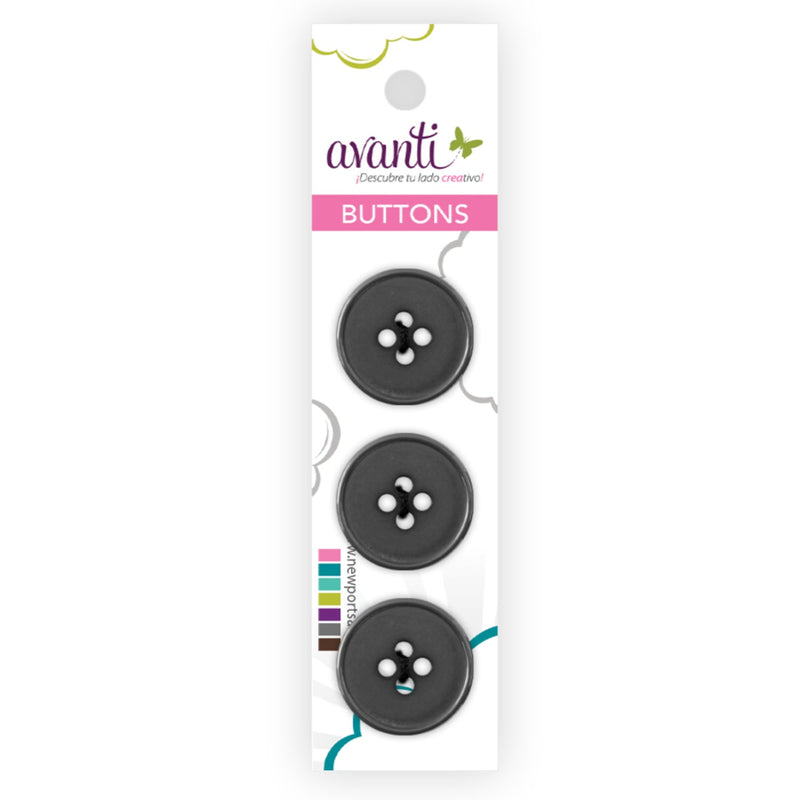 Plastic Circular Buttons, Sew-through, 28mm, 4 Holes, Variety of Colors