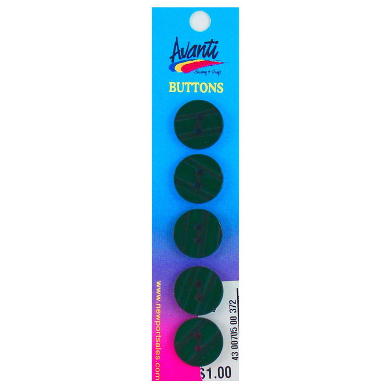 Plastic Circular Buttons, Sew-through, 15mm, 2 Holes, Variety of Colors, 12-Pack