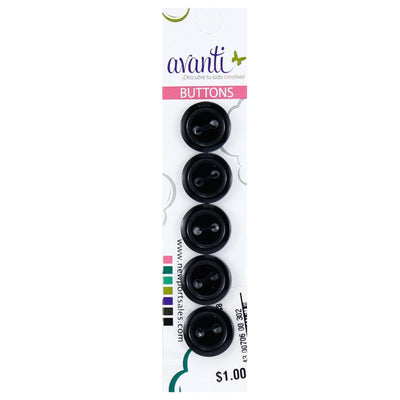 Plastic Circular Buttons, Sew-through, 15mm, 2 Holes, Variety of Colors, 12-Pack