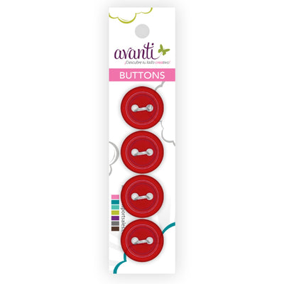 Plastic Circular Buttons, Sew-through, 30mm, 2 holes, Variety of Colors, 12-Pack