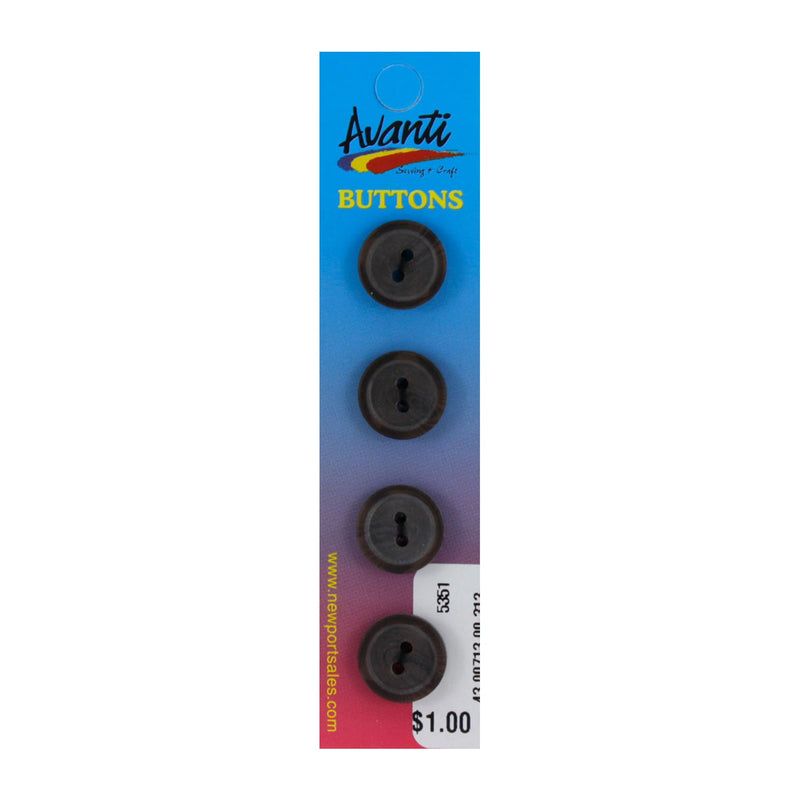 Plastic Circular Buttons, Sew-through, 15mm, 2 Holes, Color Variety, 12-Pack