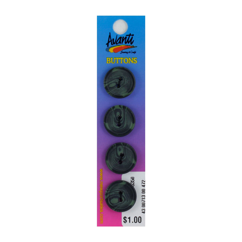 Plastic Circular Buttons, Sew-through, 17mm, 2 Holes, Color Variety, 12-Pack
