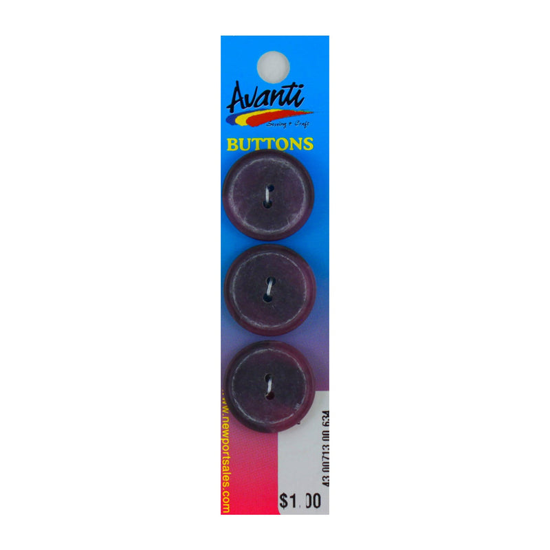 Plastic Circular Buttons, Sew-through, 23mm, 2 Holes, Color Variety, 12-Pack