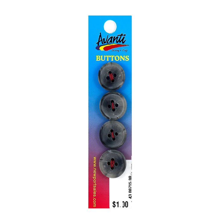Sewing Buttons – 24L (15mm / 0.6 inches) with 4 Holes – Perfect for Shirts, Sweaters & Children’s Clothing, 12-Pack