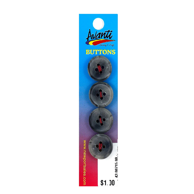 Plastic Circular Buttons, Sew-through, 15mm, 4 Holes, Color Variety, 12-Pack