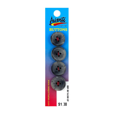 Plastic Circular Buttons, Sew-through, 17mm,  4 holes, Color Variety, 12-Pack