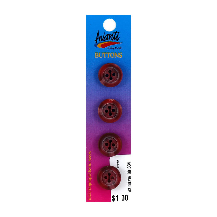 Sewing Buttons – 24L (15mm / 0.6 inches) with 4 Holes – Perfect for Shirts, Sweaters &amp; Children’s Clothing, 12-Pack
