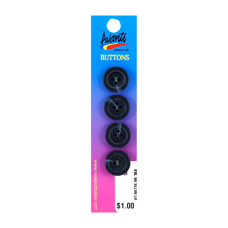 Plastic Circular Buttons, Sew-through, 14mm, 4 Holes, Color Variety, 12-Pack