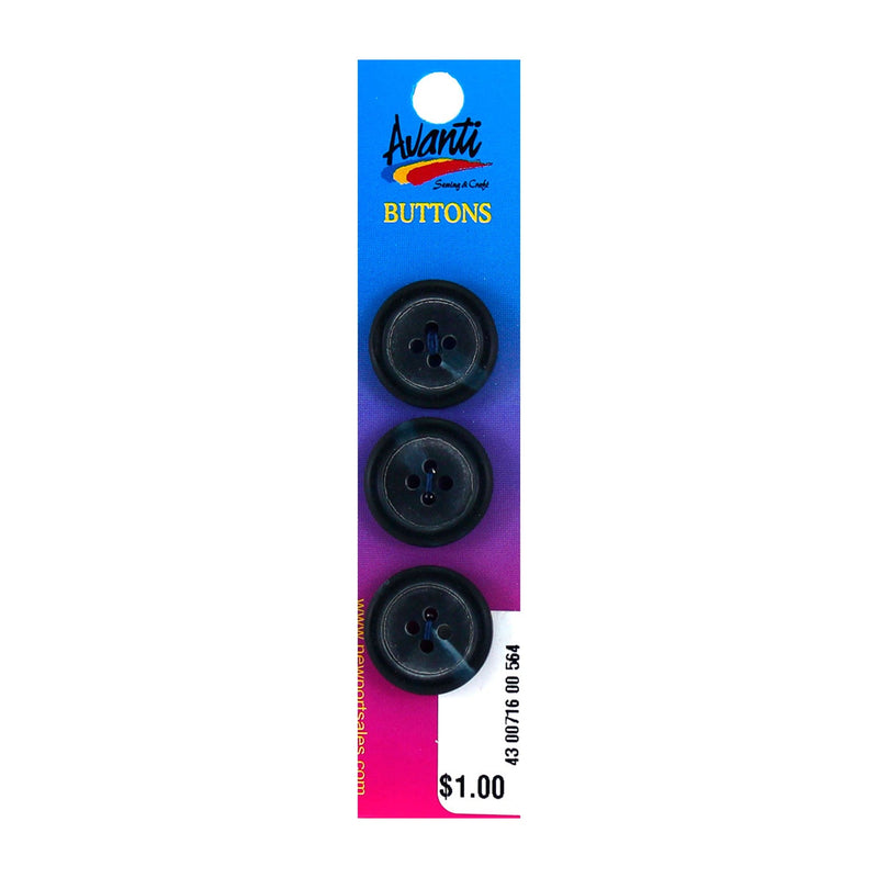 Plastic Circular Buttons, Sew-through, 20mm, 4 Holes, Color Variety, 12-Pack