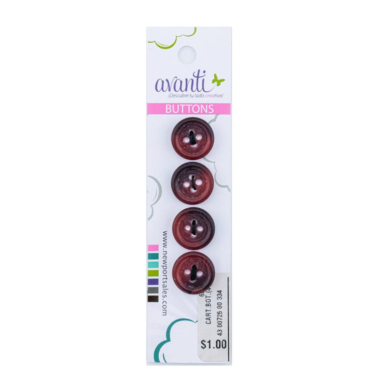 Plastic Circular Buttons, Sew-through, 16mm, 4 holes, Color Variety