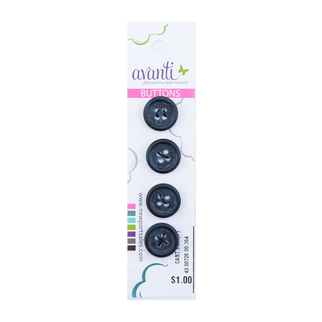Sewing Buttons – 24L (15mm / 0.6 inches) with 4 Holes – Perfect for Shirts, Cardigans & Children’s Clothing, 12-Pack
