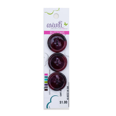 Plastic Circular Buttons, Sew-through, 23mm 4 Holes, Color Variety, 12-Pack